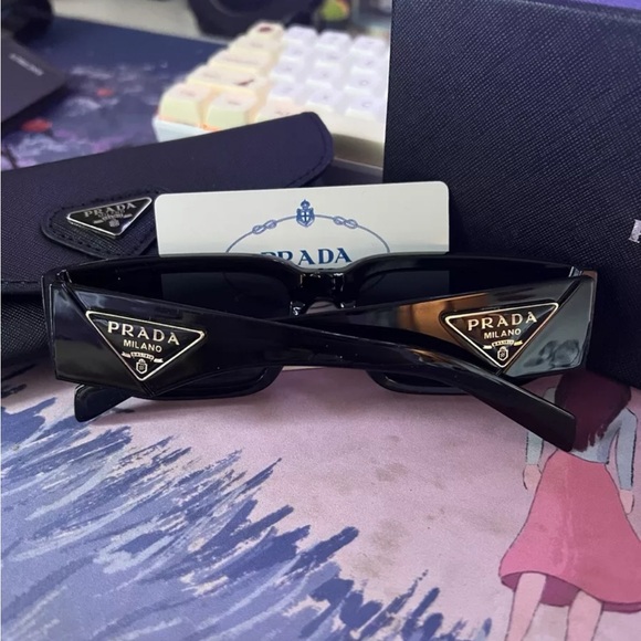 Prada PR17WS 1AB5S049 Women's Sunglasses 49 mm Black / Dark Grey Lens - Picture 11 of 13